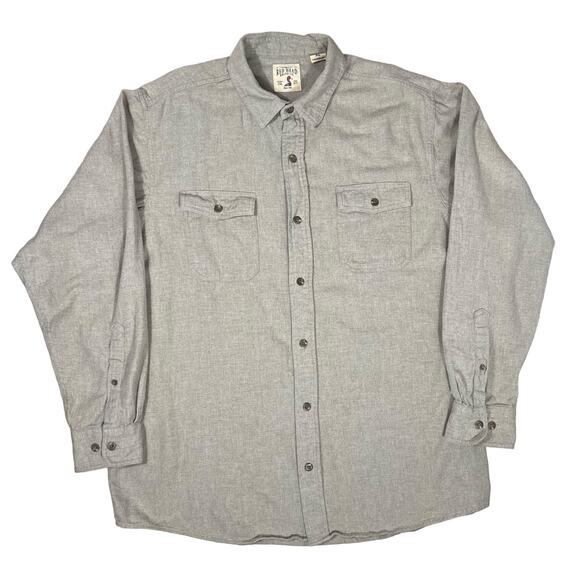 Bass Pro Shop (XL) Red Head Brand Solid Flannel Long-Sleeve Shirt Beige-Khaki - Picture 1 of 14